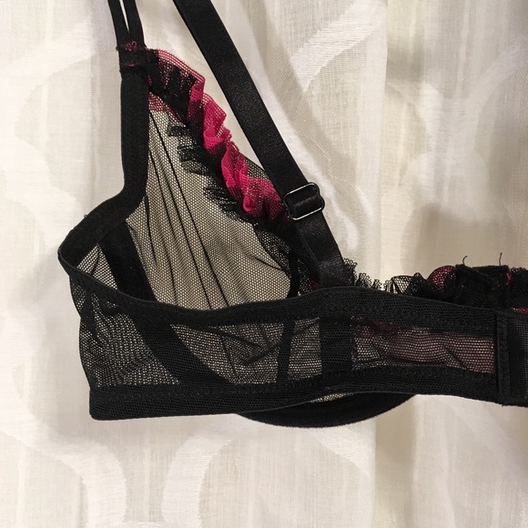 $12/2+ VS Net Ruffle Demi Bra Black Pink - Picture 5 of 8